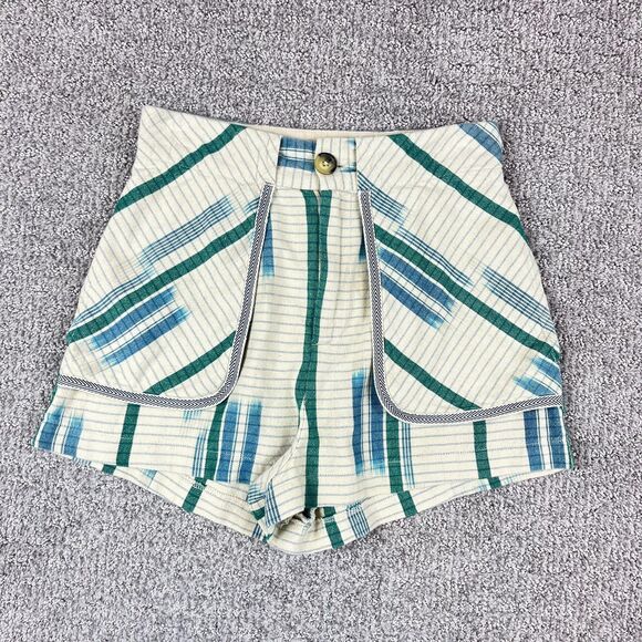 Urban Outfitters Pants - Urban Outfitters Shorts Womens 0 Green Stripe High Rise Chino Pockets Boho
